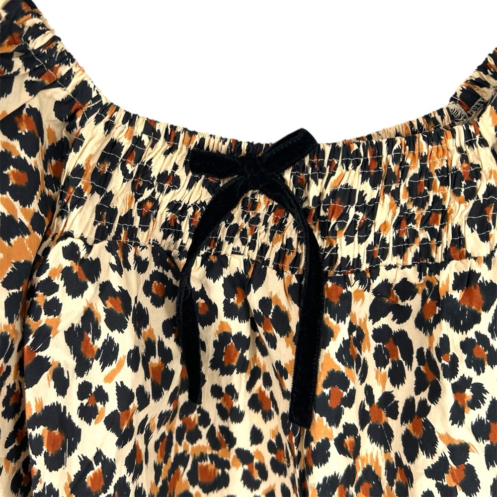 NWT Anthro x Mille Leopard Print Long Sleeve Jessie Top Size XS - Picture 6 of 11